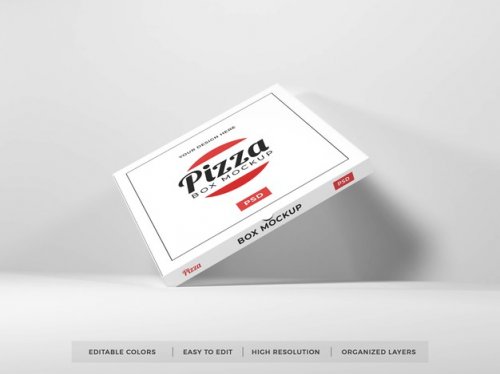 Realistic pizza box mockup