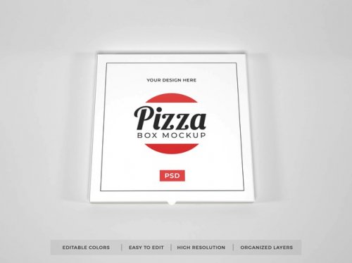Realistic pizza box mockup