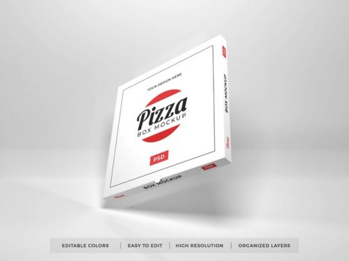 Realistic pizza box mockup