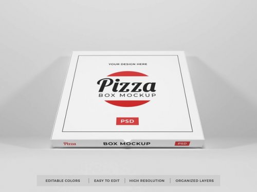 Realistic pizza box mockup