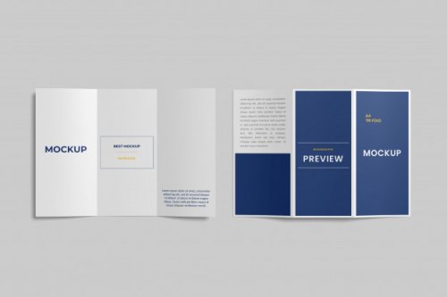 A4 trifold brochure mockup