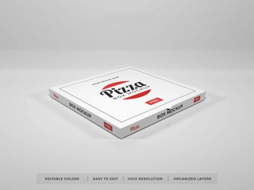 Realistic pizza box mockup