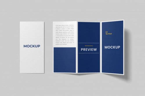 A4 trifold brochure mockup