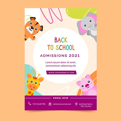 Back to school flyer template