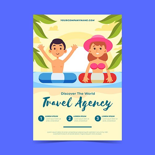 Travel sale illustrated flyer