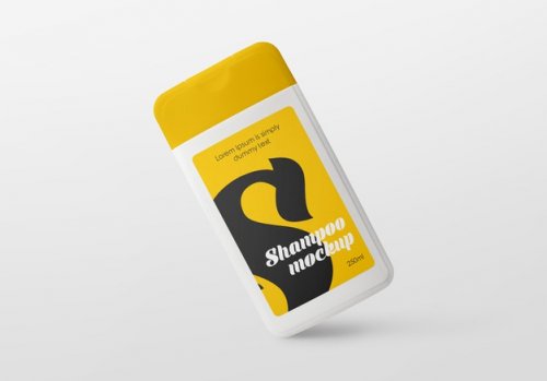 Plastic shampoo bottle mockup