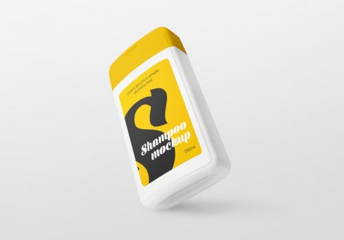 Plastic shampoo bottle mockup