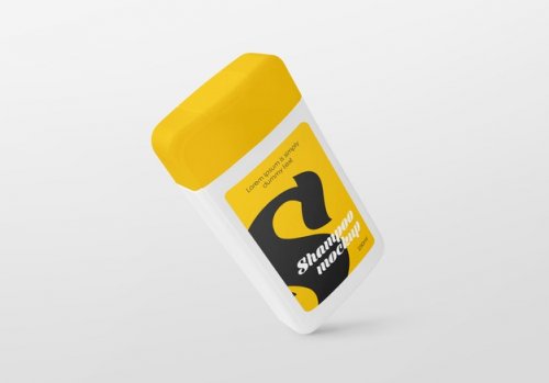 Plastic shampoo bottle mockup