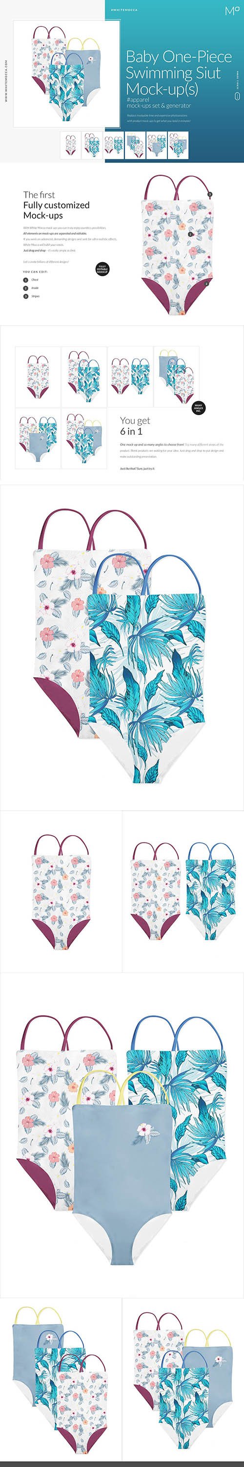 Baby One-Piece Swimming Suit Mock-up 5170895