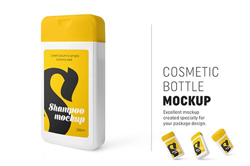 Plastic shampoo bottle mockup