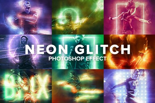 Neon Glitch Photoshop Effect 5182912