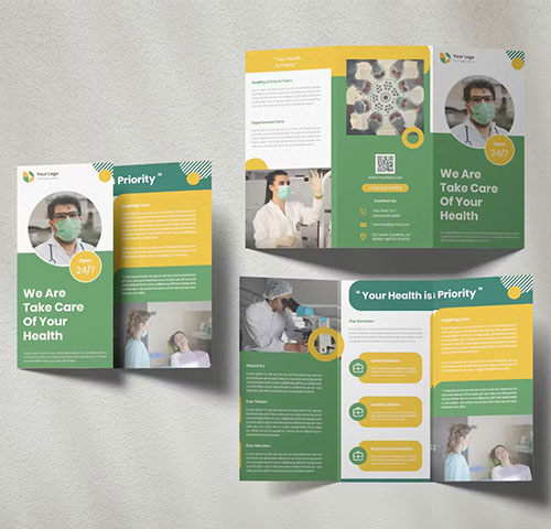 Medical Trifold Brochure Template S4N76ZH