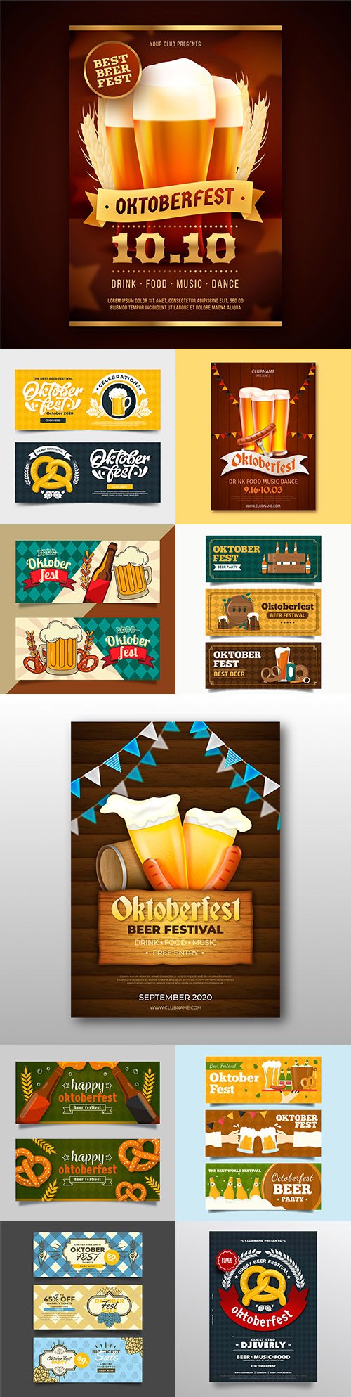 Oktoberfest festival beer party vintage illustration 8