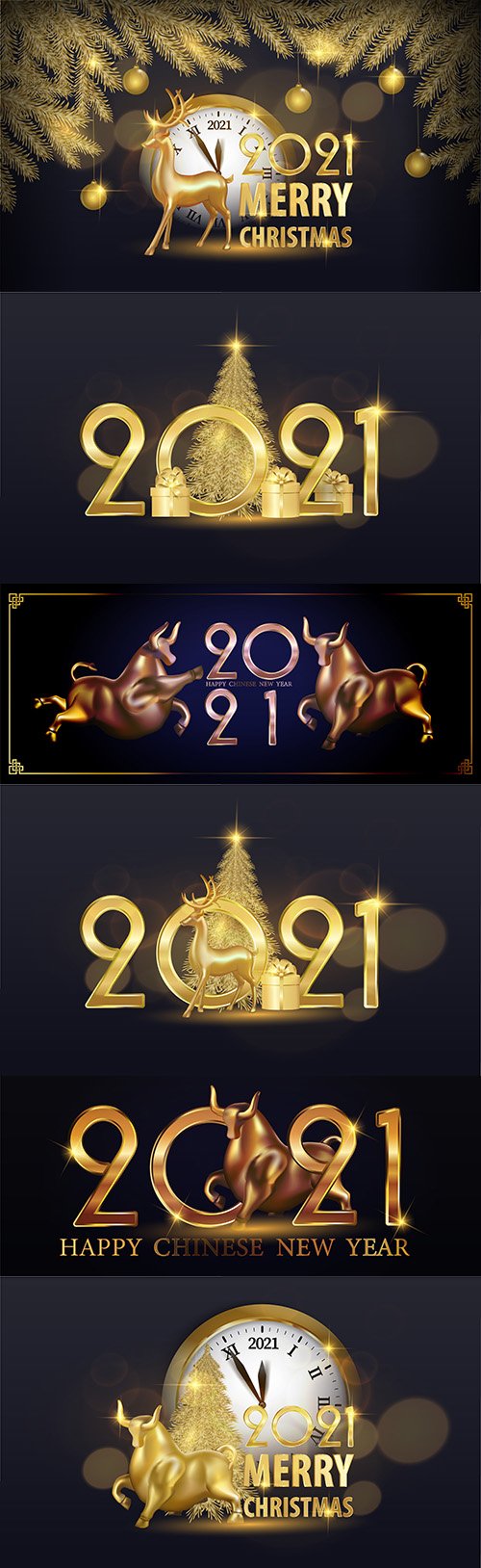 Festive design inscription 2021 New Year's illustrations