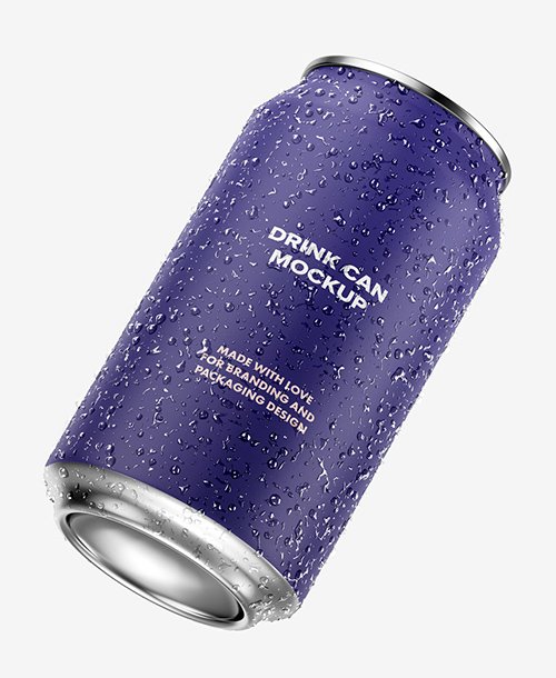 Isolated Aluminum Drink Can Mockup