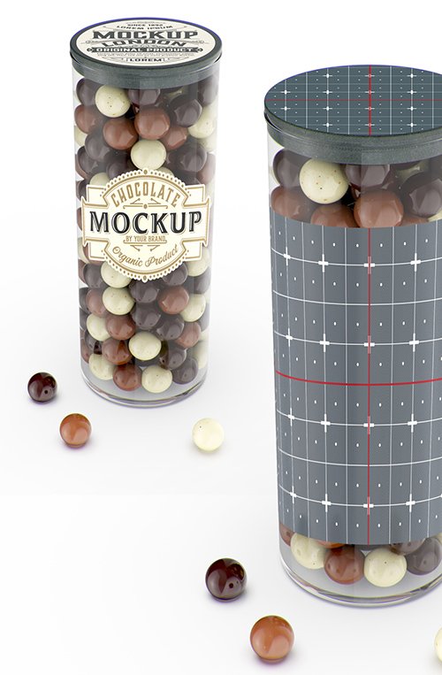 Jar with Chocolate Balls Mockup 328596702