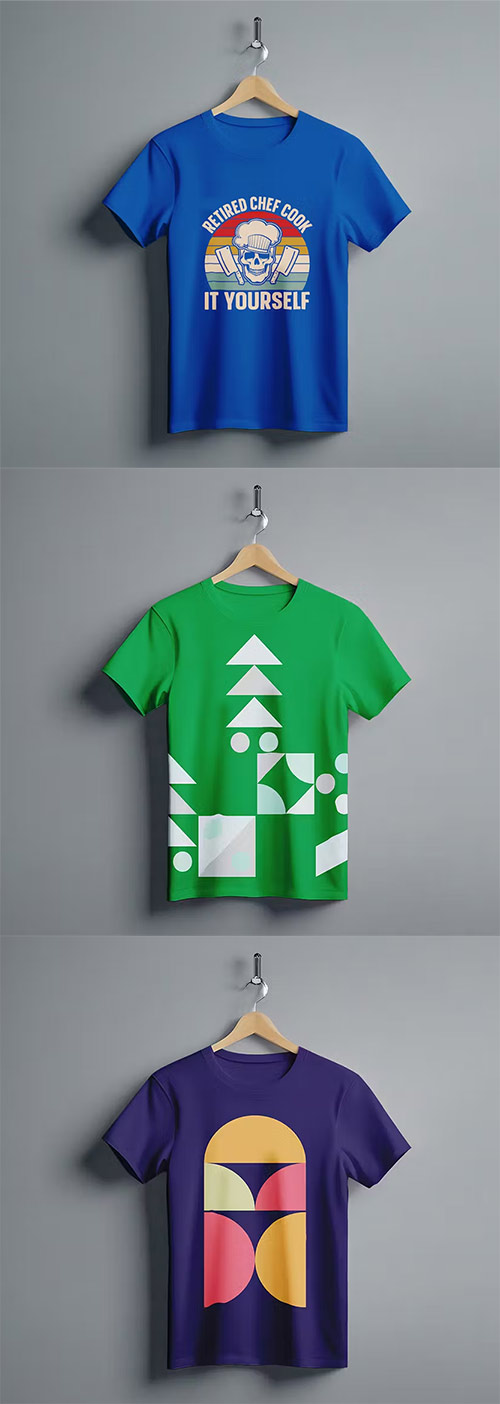 Hanging Round Neck T-shirt Mockup VKMKJCD