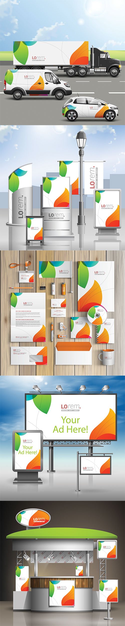Stationery template vector design