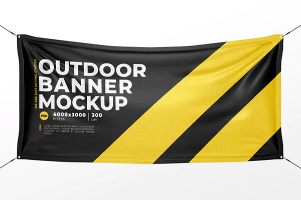 Outdoor Vinyl Banner PSD Mock-Up