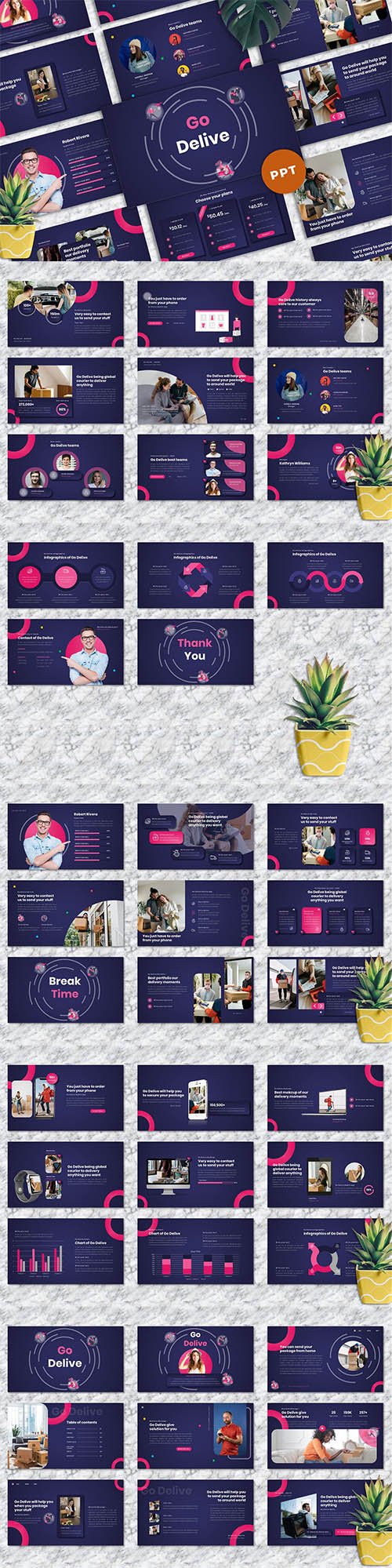 Go Delive - Delivery PowerPoint Template