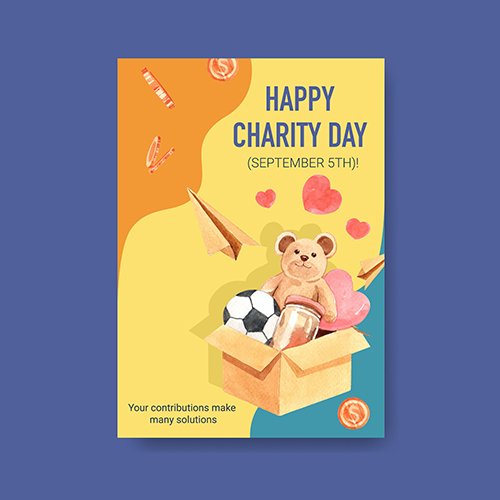 Poster Template with International Day Charity Concept