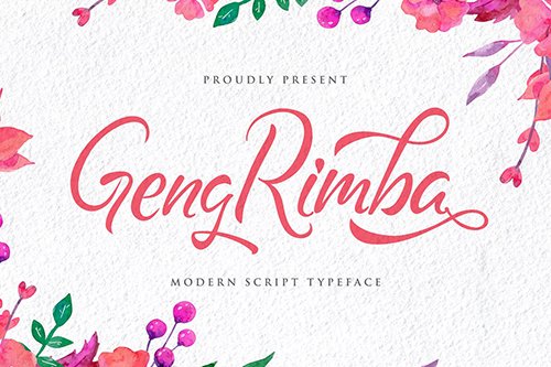 Geng Rimba - Modern Script Font