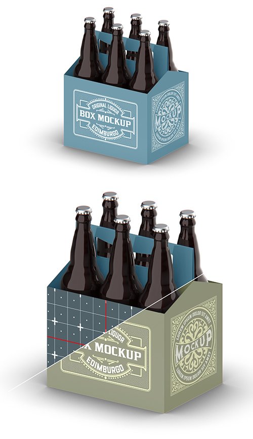 Kraft Paper Pack Beer Bottle Carrier Mockup 328596821