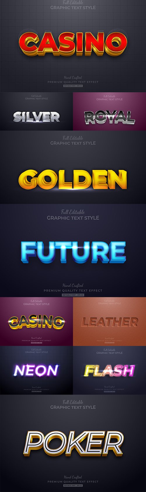 Editable font effect text collection illustration design 205