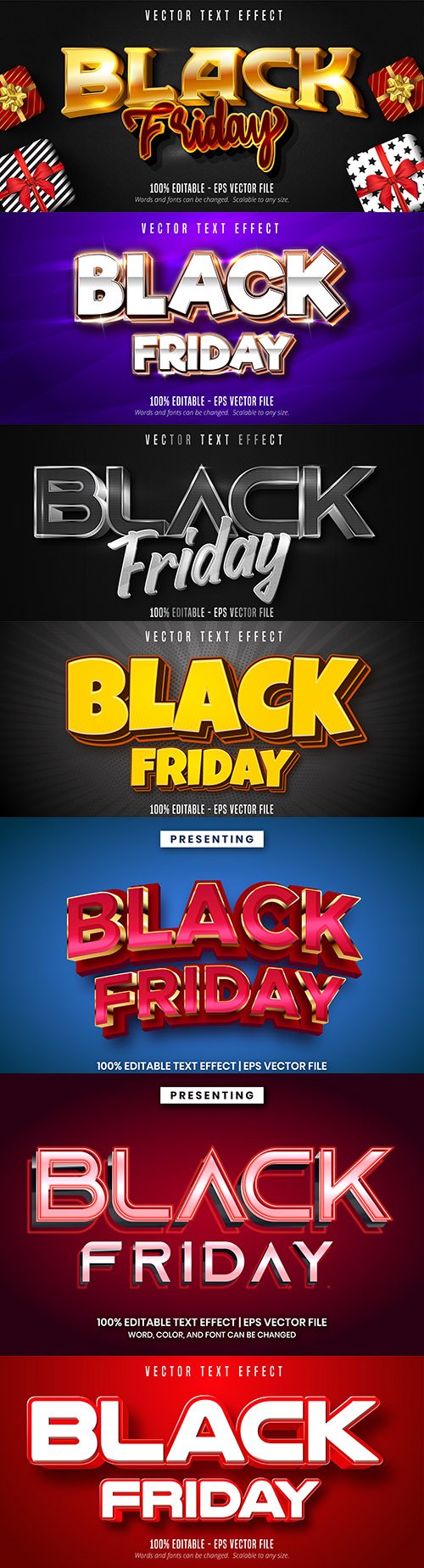Black Friday Editable font effect text illustration design