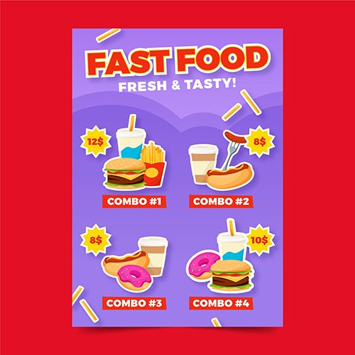 Fast Food Combo Meals Poster
