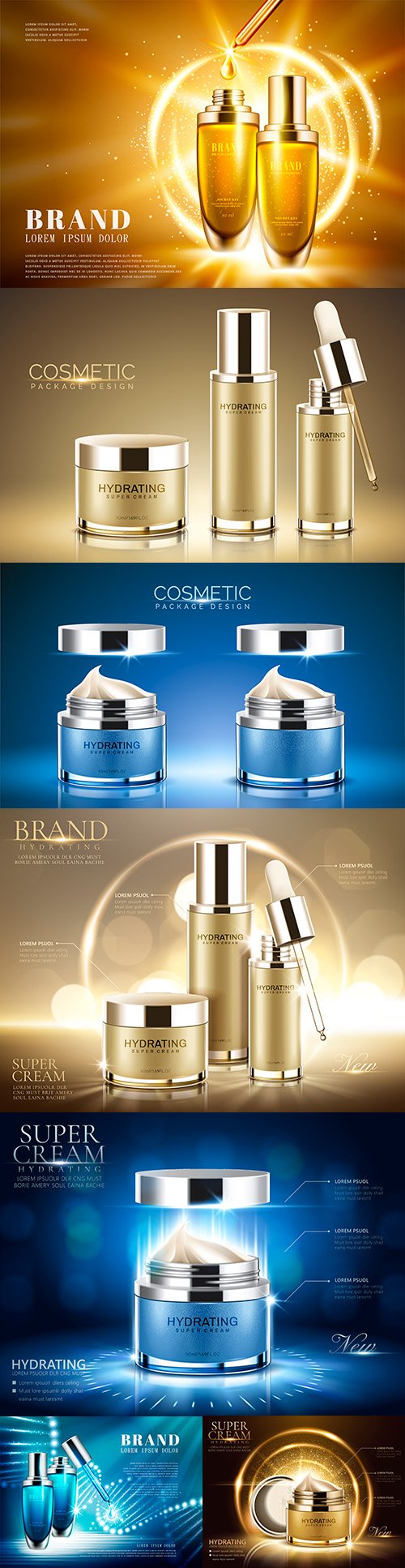 Advertising beauty products with sparkling lights illustration