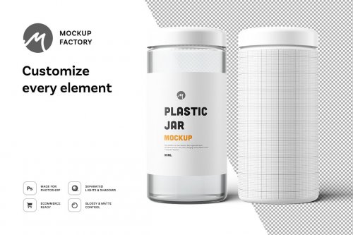Download Creativemarket Plastic Jar Mockup 4877775 Mockups Free Psd Templates