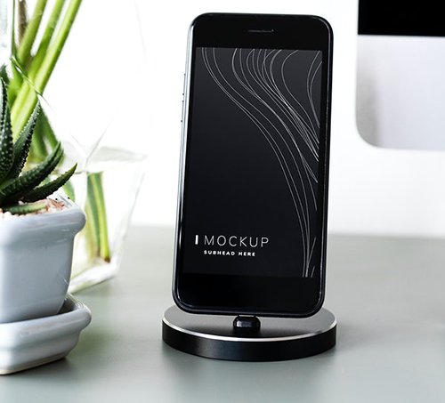 Mockup of a mobile phone on a stand 527570