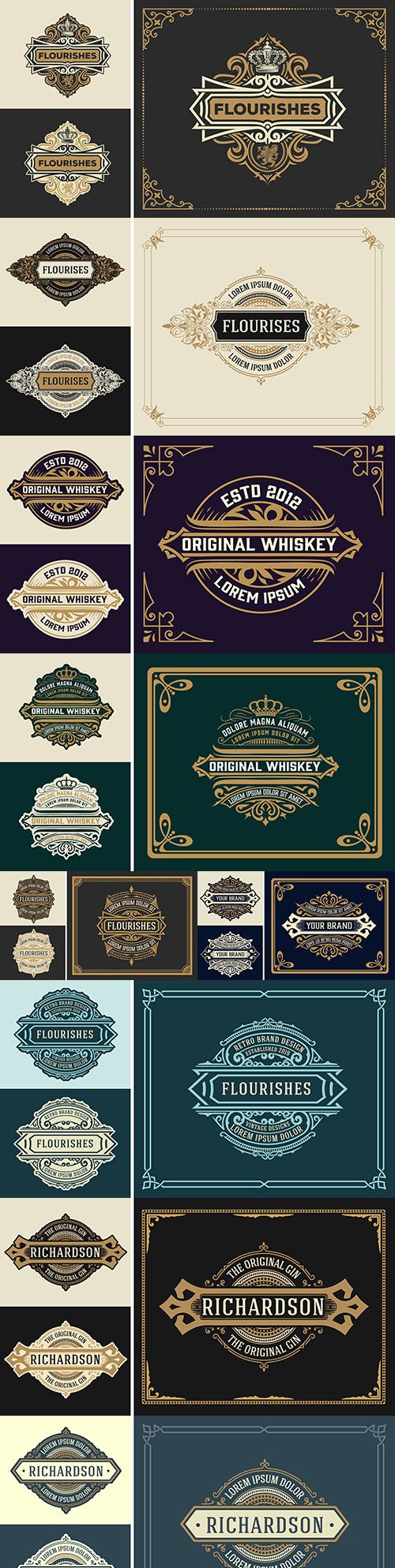 Vintage luxury logo template with detailed design - Vectors - Free PSD ...