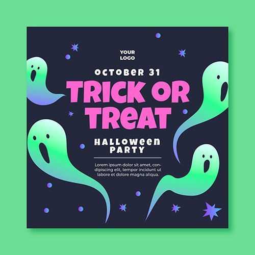 Squared Flyer Template Halloween