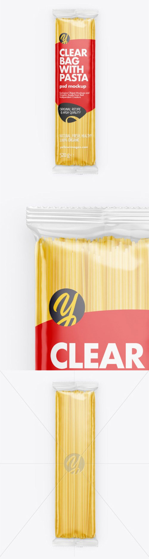 Clear Bag With Pasta Mockup 65610