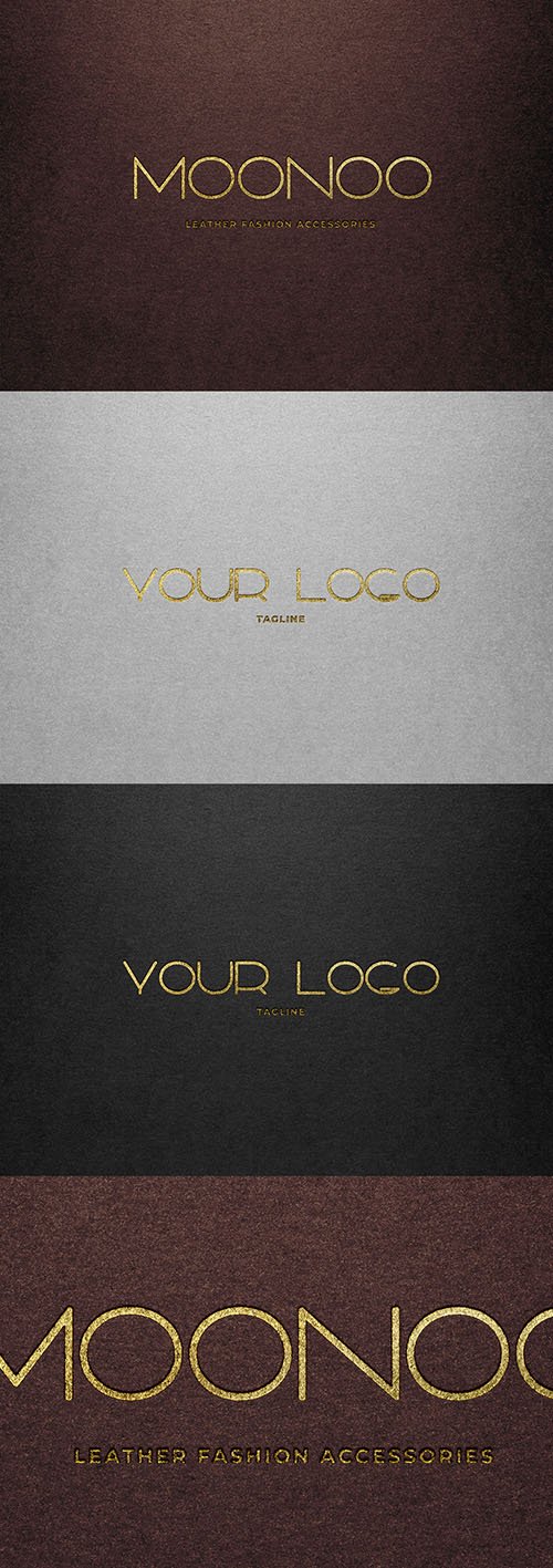 Gold Hot Foil and Paper Texture Effect Mockup 329418261