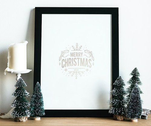 Christmas holiday greeting design mockup