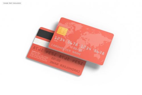 Close up on credit card mockup