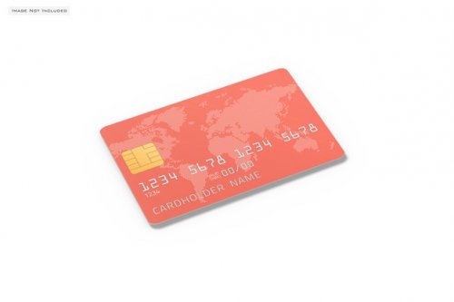 Close up on credit card mockup