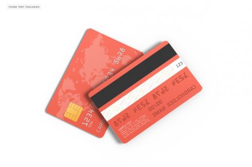 Close up on credit card mockup