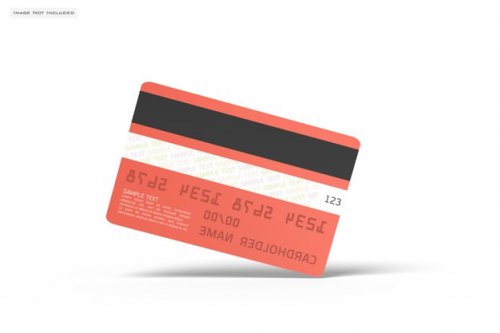 Close up on credit card mockup