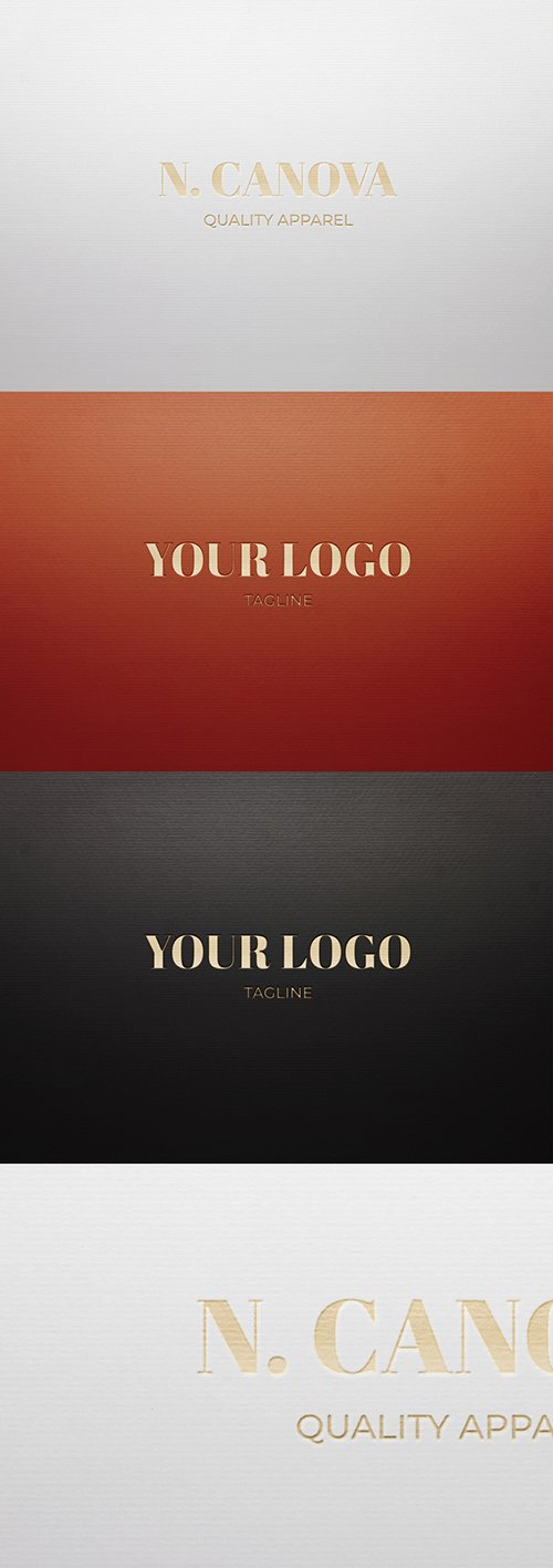 Gold Hot Foil and Paper Texture Effect Mockup 329421214