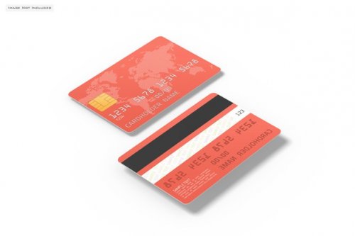 Close up on credit card mockup
