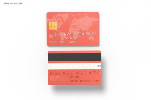 Close up on credit card mockup
