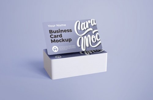 White smartphone with business card mockup