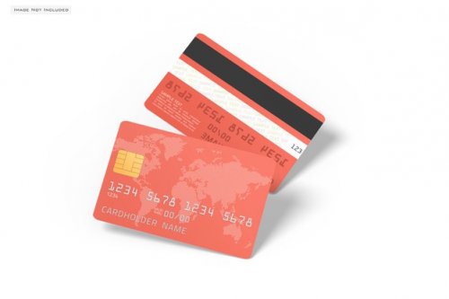 Close up on credit card mockup