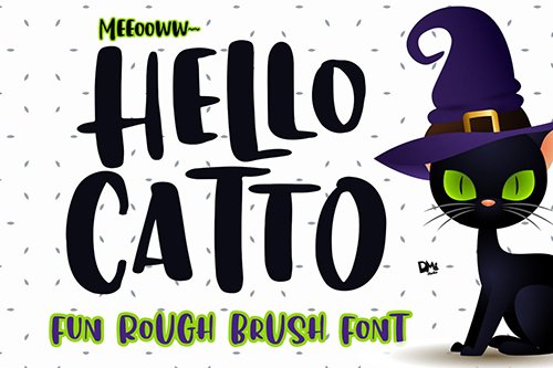 Hello Catto - Fun Rough Brush Font