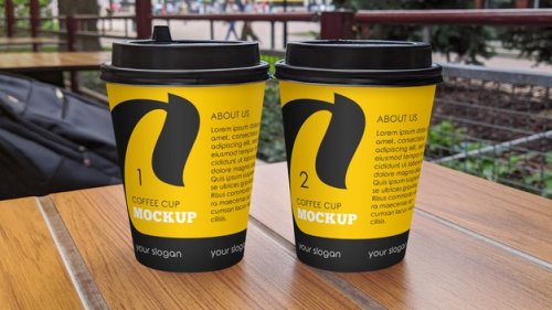 Matte coffee cup mockup