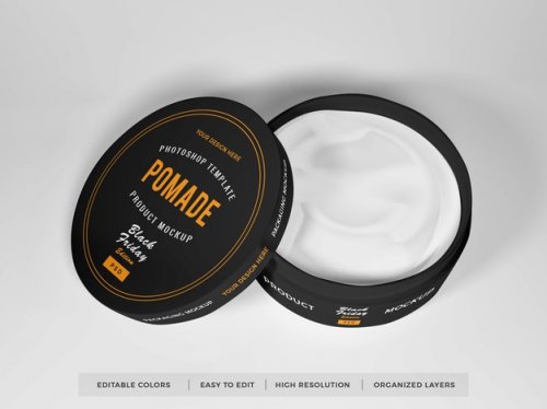 Realistic round box packaging mockup